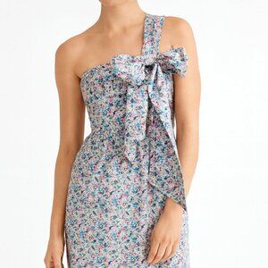 NWT J.Crew One-shoulder tie dress in Liberty® Claire-Aude floral Bow 0